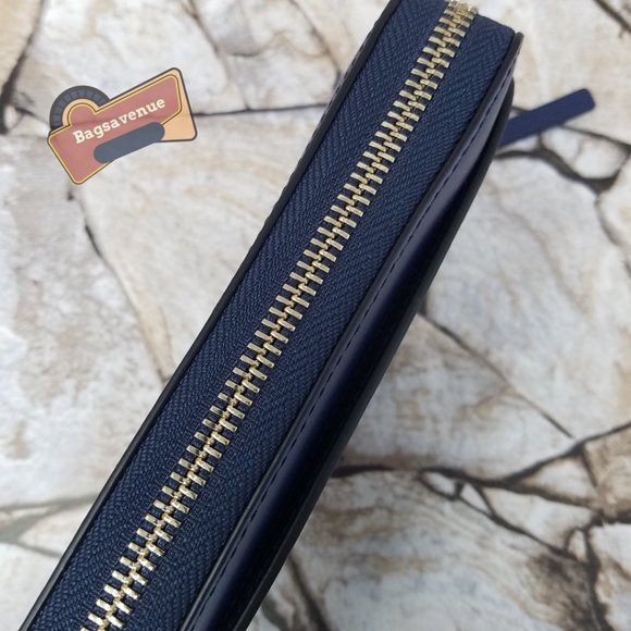 New  Spice Things Up Camel Neda Zip Around Navy Multi Wallet, Clutch Kate Spade - Picture 4 of 6